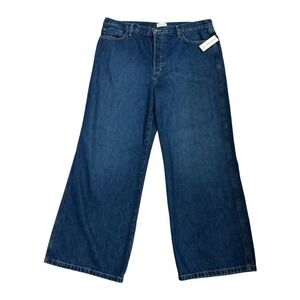 Favorite Daughter The Ollie Kent Baggie Wide Leg Jeans Size 34 Dark Denim NEW
